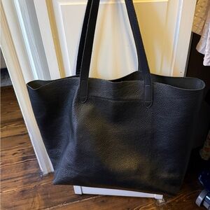Cuyana Black Pebbled Leather Tote